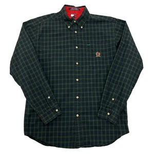 Camisa Tommy Hilfiger Cuadros Verde Niños L 100% Algodón Manga Larga Abotonada - Imagen 1 de 9