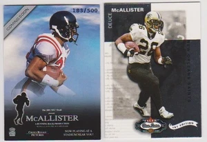 Deuce McAllister 2 Card Lot 2002 Box Score 1st Ed 2001 Crown Royale Coming Soon - Foto 1 di 2