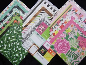 12x12 Scrapbook Paper Cardstock Modern Florals Palm Leaves Botanical Mom Pink 24 - Picture 1 of 10