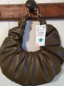 Zara Women's Classic Shoulder Bag With Chain Handle Chocolate Brown. Brand New - Picture 1 of 10