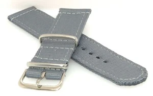 Correa de reloj textil de nailon retro 2 piezas gris 18-24 mm con barra de resorte - Imagen 1 de 6