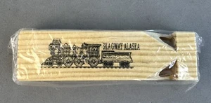 Vintage Skagway Alaska Sealed Wooden Train Whistle Two Tone - Picture 1 of 3