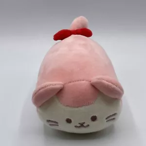 Peluche gatto rosa Anirollz Squishy Roll fiocco rosso peluche gattino accogliente 6 pollici - Foto 1 di 8