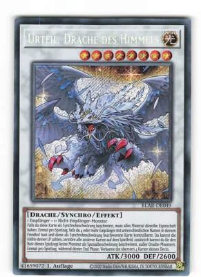 Yugioh URTEIL, DRACHE DES HIMMELS , blar-de049 Secret Rare deutsch NM 1. Auflage - Bild 1 von 2