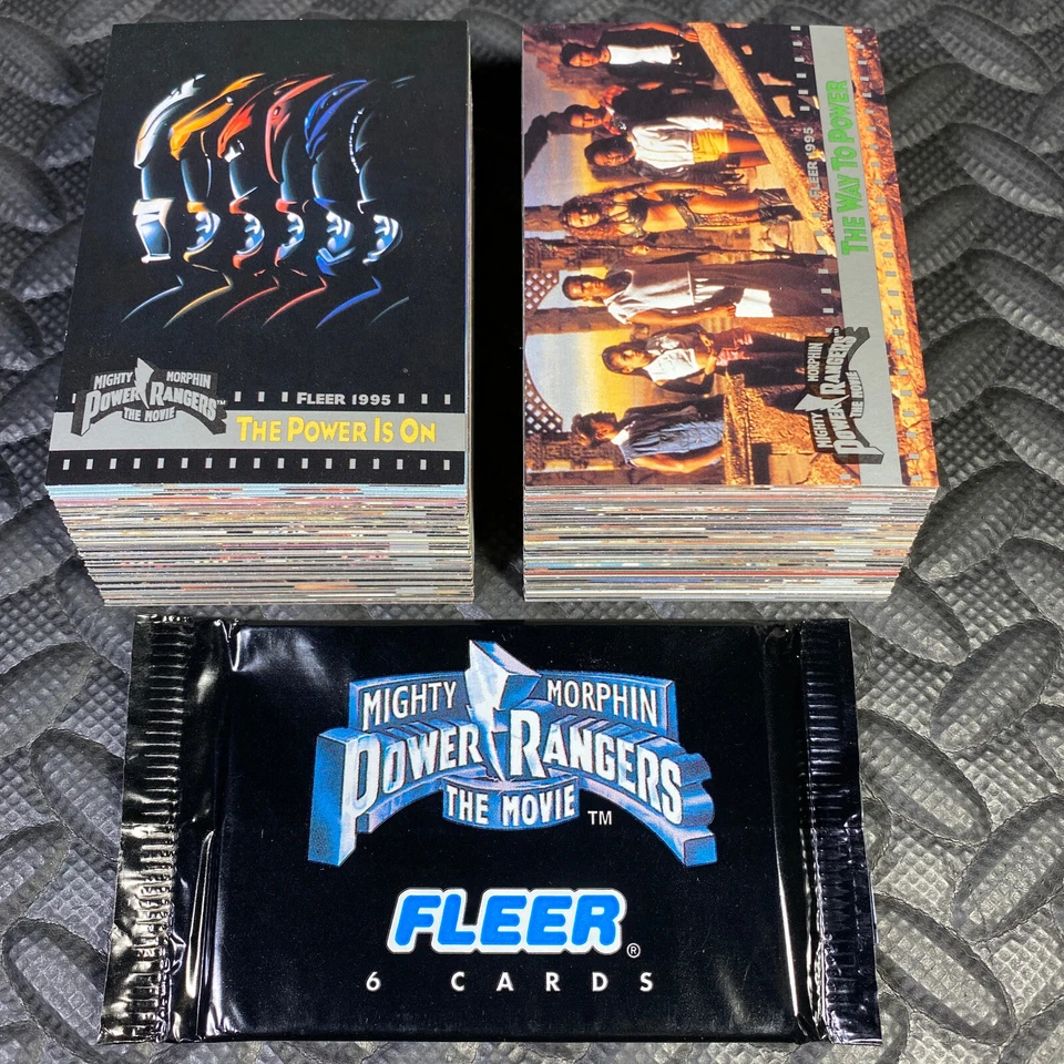 ¡JUEGO COMPLETO DE 150 CARTAS COLECCIONABLES POWER RANGERS LA PELÍCULA 1995 FLEER + ENVOLTORIO! Foto 1 de 1
