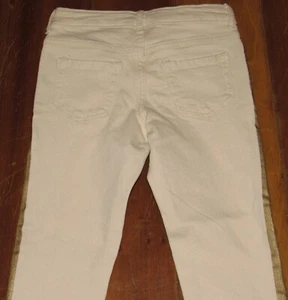 Gymboree Girls Super Skinny Off White Gold Stripe Jeans Sz 6 Pants NEW NWT Cream - Picture 1 of 3