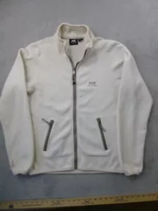 Helly Hansen Jacket Womens Size Medium Ivory Fleece Full Zip Lightweight Warm - Picture 1 of 20