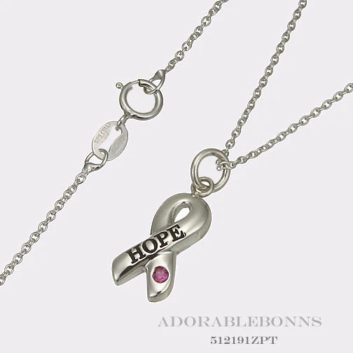 Autêntico colar de prata esterlina Lori Bonn Be Cause We Need a Cure 512191ZPT - Imagem 1 de 1