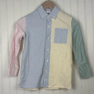 GAP Kids Boys Color Block Button Down In Size Small Pastel Colors - Picture 1 of 8