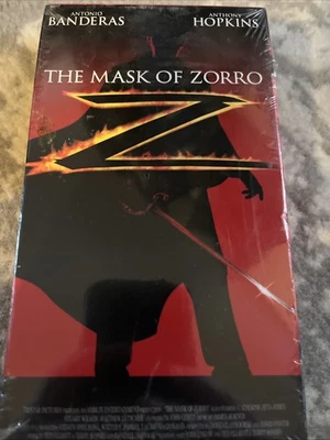 Mask of Zorro (VHS, 1998) New Sealed Antonio Banderas Anthony Hopkins H Seam Foto 1 de 4
