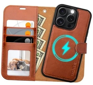 for Case Detachable Wallet Case with Card Holder, 2 in 1 iPhone 16 Pro Brown - Picture 1 of 7