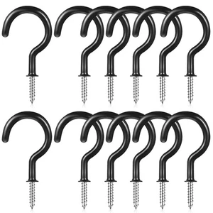 Gancho de lámpara atornillable 12 piezas ganchos de techo de metal cesta colgante resistente - Imagen 1 de 11
