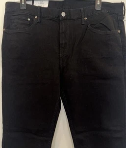 H&M Men’s Black Slim Fit Skinny Stretch Denim Jeans Size 40 x 32 NWT - Picture 1 of 6