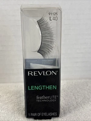 Revlon Lengthen FeatherLITE Technology Eyelashes 91125 L40 - 1 Pair New SEALED - Image 1 of 4