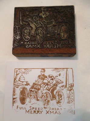 Bloco de impressão de Natal vintage 1936 tipografia? Washington DC old time automático - Imagem 1 de 3