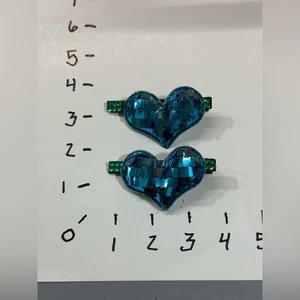 NEW Hair Accessories set of 2 blue heart clips - Picture 1 of 2