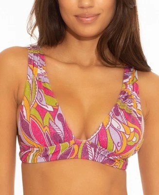 BECCA by Rebecca Women's Shirred Halter Swim Top Multi M New - Image 1 of 4