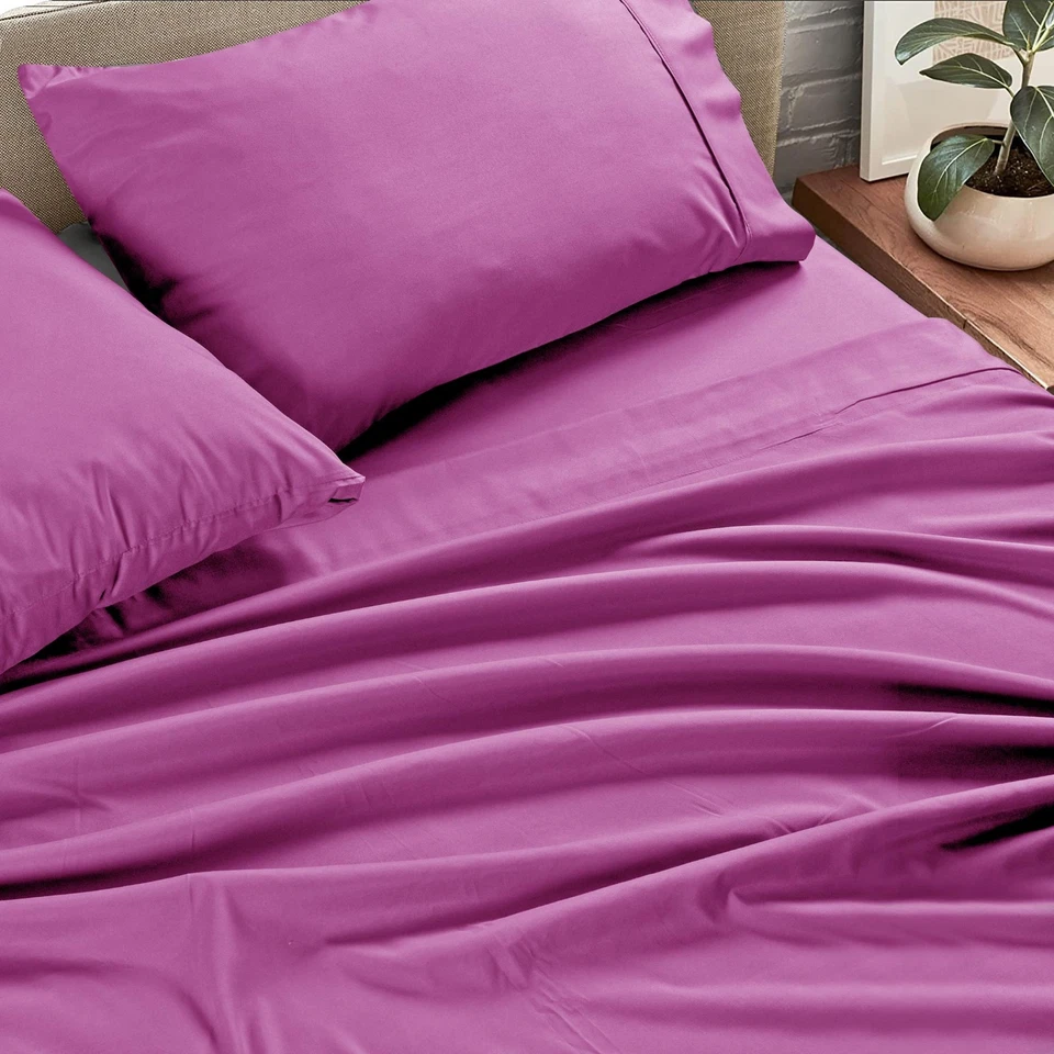 Juego de sábanas de lujo de bolsillo profundo de 4 piezas serie 1800 juegos de sábanas de calidad de hotel Foto 1 de 1