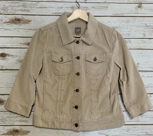 J. Jill Tan Corduroy Short Jacket 3/4 Sleeves Button Front Beige Tan Sz XS - Picture 1 of 5