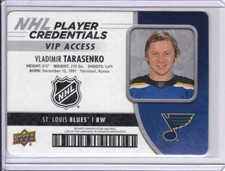 18/19 2018/19 MVP Hockey NHL Player Credentials VIP #VT Vladimir Tarasenko Blues