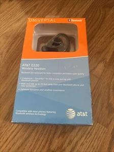AT&T Universal Bluetooth 2.0 Wireless E220 Headset Handsfree Device #71482 NEW - Picture 1 of 2