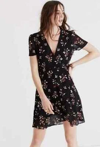 Madewell Minikleid mit V-Ausschnitt und Knopfleiste in treibenden Blumen Größe 20 0304 - Bild 1 von 8