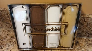 Pañuelos Hombre Prensa Permanente Blanco 16"x16"/Marrón Tostado 15"x15" Caja de 4 - Imagen 1 de 14