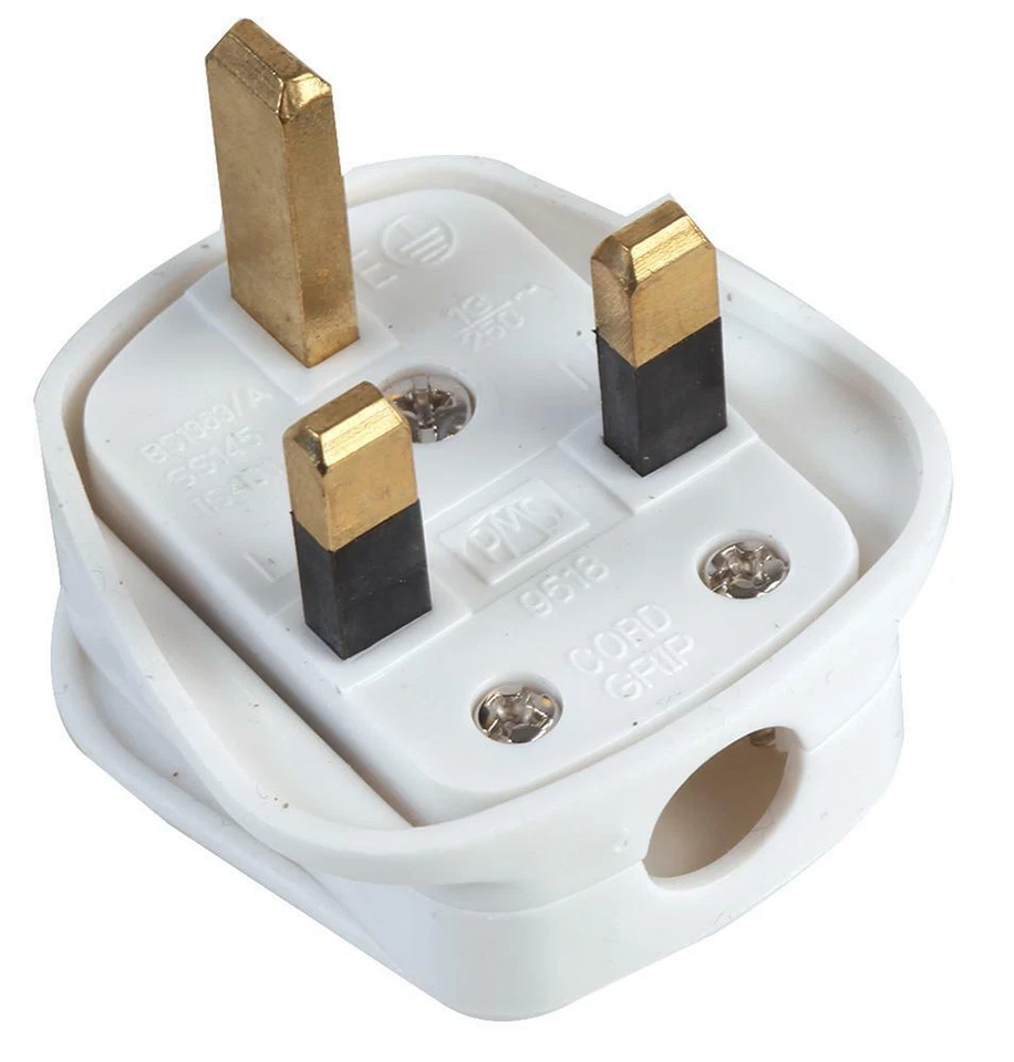 5x UK Plug Top 13 Amp Fused Wireable Mains Plug White household BRITISH STANDARD - Image 1 of 1