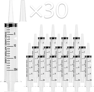 30 Pack 20Ml Syringes, Plastic Syringes with Catheter Tip and Cap, Individually - Picture 1 of 12