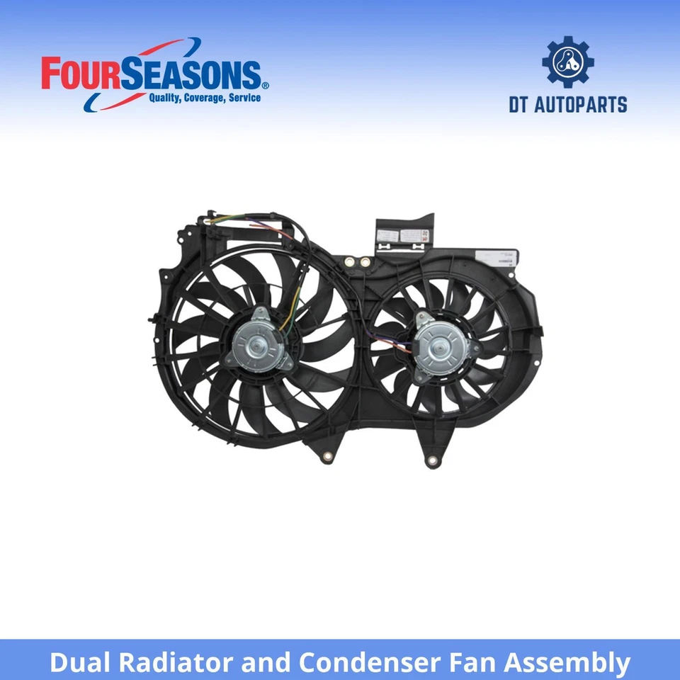 For 2005-2008 Audi A4 Quattro Dual Radiator and Condenser Fan Assembly 4 Seasons - Image 1 of 4