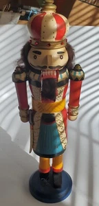 Holz Deko Nussknacker Garde Soldat mit Schwert 14" * Fuß reparaturbedürftig - Bild 1 von 6