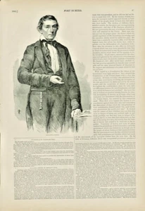 1861 Alexander H Stephens Engraving Civil War Harpers Weekly History Vintage - Picture 1 of 1