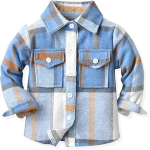 Toddler Baby Boys/Girls Plaid Flannel Long Sleeve 5t - Picture 1 of 6