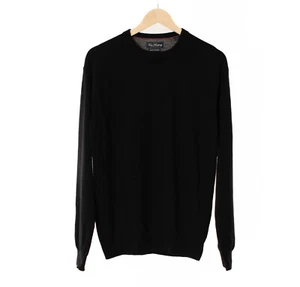 Jersey TOM RUSBORG para hombre negro 90 % lana merino 10 % cachemir talla L 12597 - Imagen 1 de 6