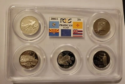 2008 S Flag State Clad Statehood Quarters Set PCGS PR69 DCAM - Image 1 of 2