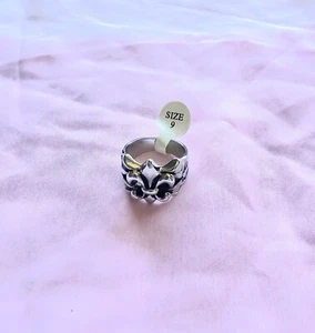 Acero Inoxidable Para Hombres Gótico Motociclista Calavera Cruz Regalo Unisex Anillo Genial Presen 2652 - Imagen 1 de 3