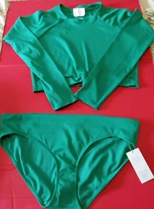 All In Motion Swimsuit 2 Pc Long Sleeve Tankini Size XL Green Bathing Suit - Picture 1 of 14