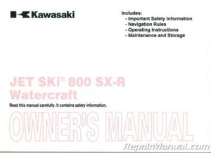 2009 Kawasaki JS800A Jet Ski 800 SX-R Factory Owners Manual : 99987-1539 - Picture 1 of 1