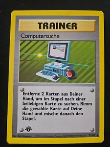 GERMAN Computer Search Pokémon Base Set First Edition Pokémon Card - Picture 1 of 14