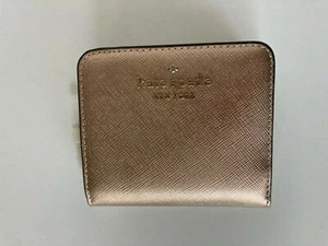 Portafoglio Kate Spade Staci piccolo zip intorno pelle rosa glitter metallizzato - nuovo con etichette - Foto 1 di 8