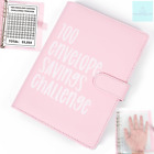 100 Envelope Challenge Pink Binder Book with Cash Envelopes, 100 Envelope Binder