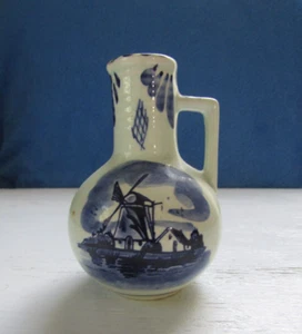 Vintage Art Pottery Holland DP Delft Pottery- Windmill Vase / Pitcher ~ 4.0" T - Picture 1 of 8