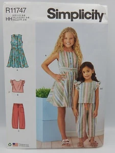Simplicity 11747 Children's Girls' Dress Top Pants Uncut Pattern Sz 3-6 9761 - Picture 1 of 2