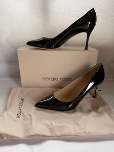 Sergio Rossi Vernice New Secret 075 schwarze Lackleder-Stiletto-Pumps 39 775 $ - Bild 1 von 16