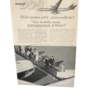 Vintage 1960 Douglas DC8 Most Distinguished Jetliner Werbung Werbung - Bild 1 von 4