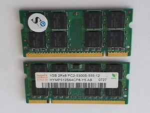 HYMP512S64CP8-Y5-AB Hynix 1GB PC2-5300 DDR2-667MHz 200-Pin SoDimm Dual Rank Mem - Picture 1 of 3