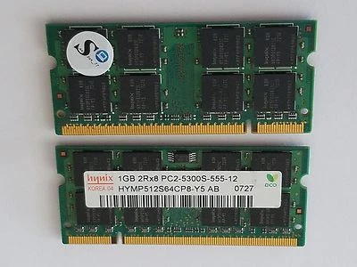 HYMP512S64CP8-Y5-AB Hynix 1GB PC2-5300 DDR2-667MHz  200-Pin SoDimm Dual Rank Mem - Image 1 of 3