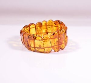 Genuine Natural Baltic Amber cognac big size bracelet  26,6 gr  C-5027
