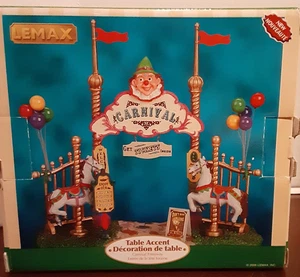 Lemax Carnival Village Entryway Gate 63580 Clown Merry Go Round Horses Balloons - Picture 1 of 17
