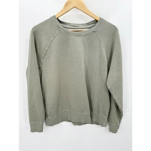 Athleta Sweatshirt Damen MEDIUM grün Rundhals Langarm Baumwollmischung Pullover - Bild 1 von 9